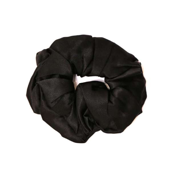 Scrunchie (100 % mullberry silk) - medium - black