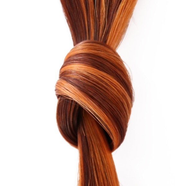 she Hair Extensions #33/21 - 50/60 cm gewellt bicolour (light mah. chestnut/ strawberry blonde