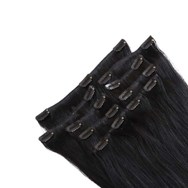Hairoyal Clip-On-Weft-Set #1b straight (black)