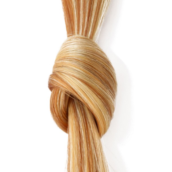 she Hair Extensions #20/27 - 30/40 cm wavy bicolour (very light blonde/golden copper blonde)