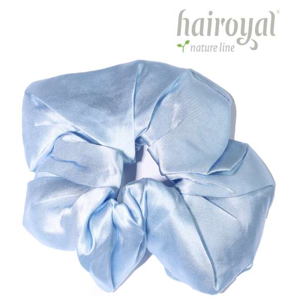 Scrunchie (100 % mullberry silk) - large - light blue
