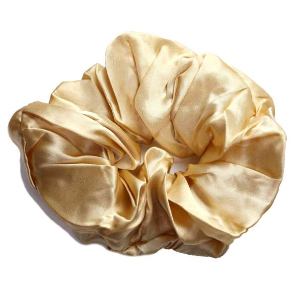 Scrunchie (100 % mullberry silk) - large - gold