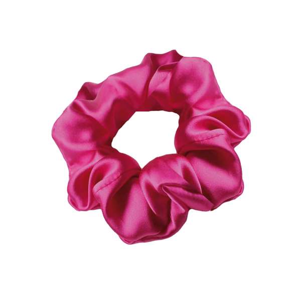 Scrunchie (100 % mullberry silk) - medium - fuchsia