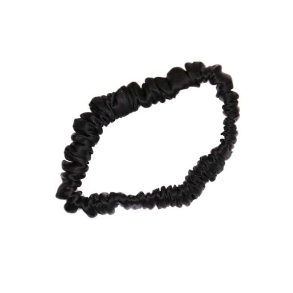 Scrunchie (100 % mullberry silk) - small - Black