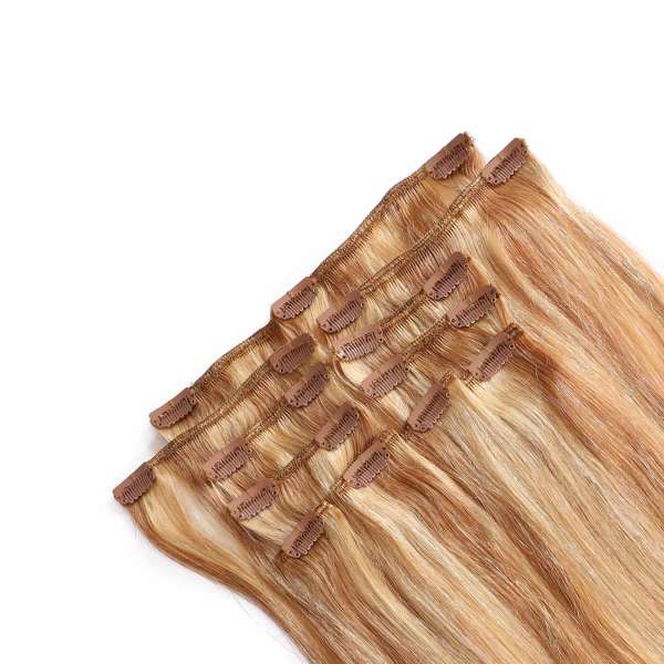 Hairoyal Clip-On-Tressen-Set #140 glatt (very light ultra blonde/ golden blonde)