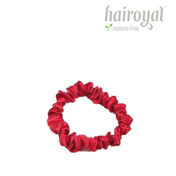 Scrunchie (100 % Maulbeerseide) - Small - Ruby