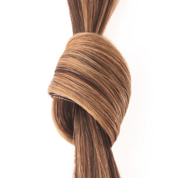 she Hair Extensions #6/27 - 50/60 cm gewellt bicolour (light chestnut/golden copper blonde)