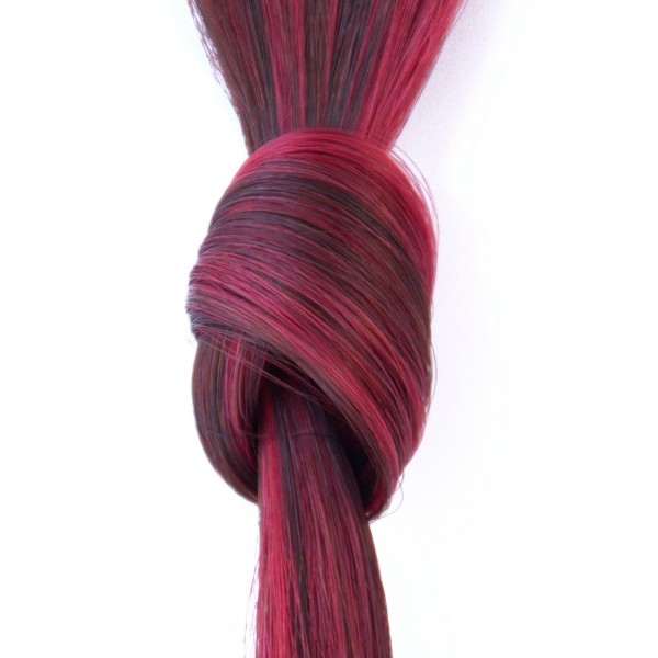 she by SO.CAP. Extensions #32/530 - 50/60 cm wavy bicolour (mahagony chestnut/burgundy)