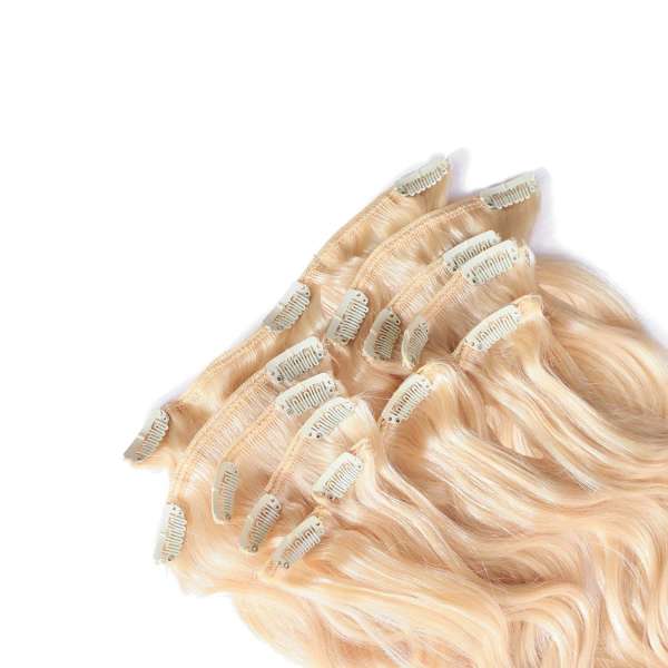 Hairoyal Clip-On-Weft-Set #20 wavy (very light ultra blonde)
