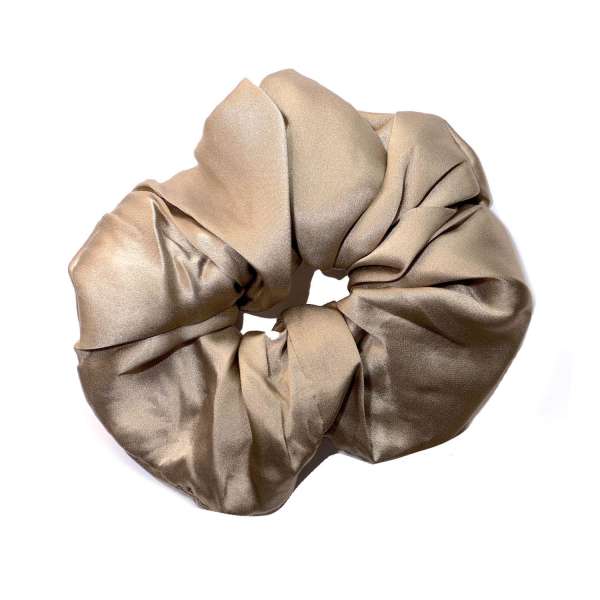 Scrunchie (100 % Maulbeerseide) - XLarge - Taupe