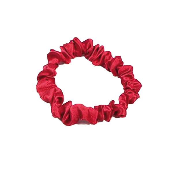 Scrunchie (100 % mullberry silk) - small - ruby