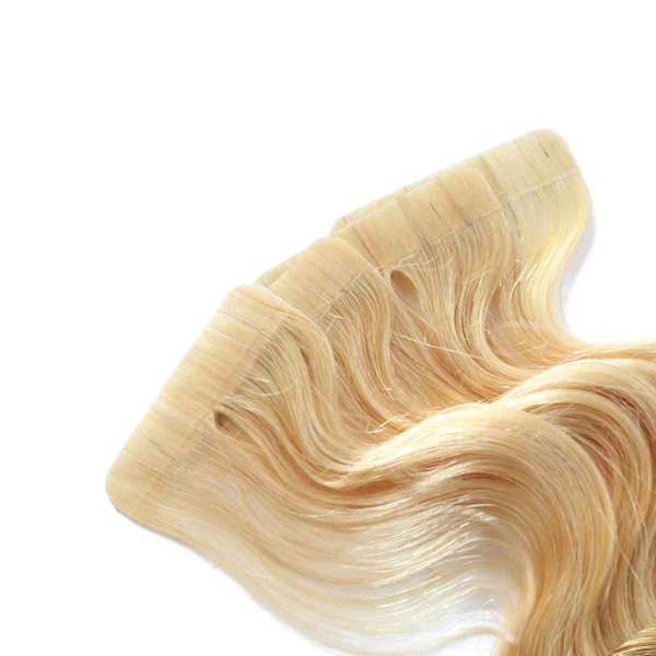 Hairoyal Skinny's - Tape Extensions gewellt 40 cm #20 (very light ultra blonde)